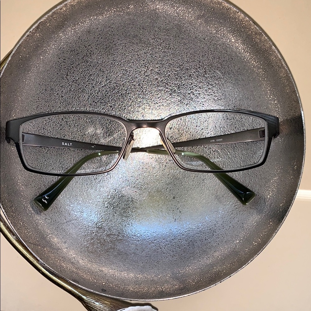 SALT. Bronze and Brown Eyeglasses Rectangular Metal Frame Elegant Grandpacore